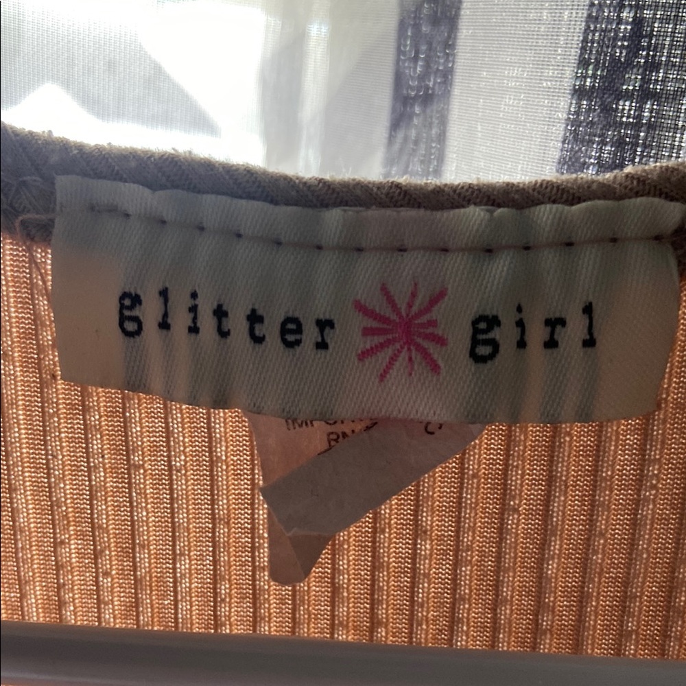 Glitter Girl Beige and Pink Top